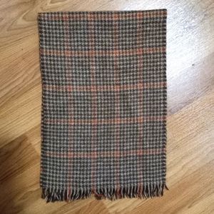 Scottish Wool Scarf Earthtones Plaid 10x28